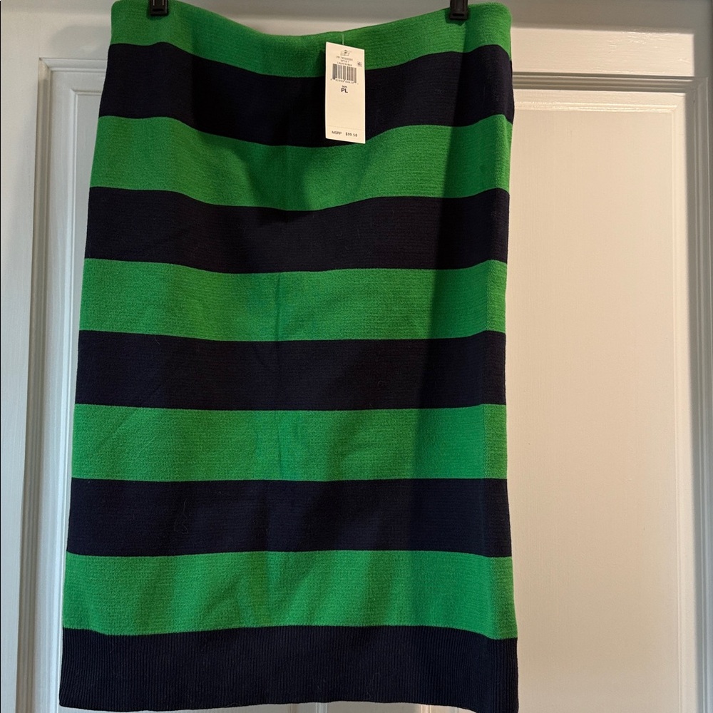 NWT Lauren Ralph Lauren Green and Navy Striped Skirt - PL
